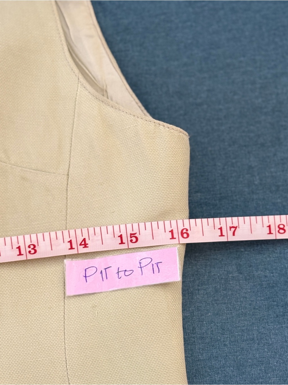 Vintage Tristan & Iseut Sage Green Linen Blend Button Front Vest Size 5 - Picture 7 of 9